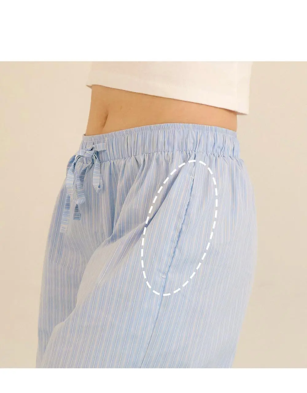 [류혜영 PICK] 마른파이브 코튼 스트라이프 버뮤다 파자마 팬츠 3colors (F/L, XL) 상세페이지 13